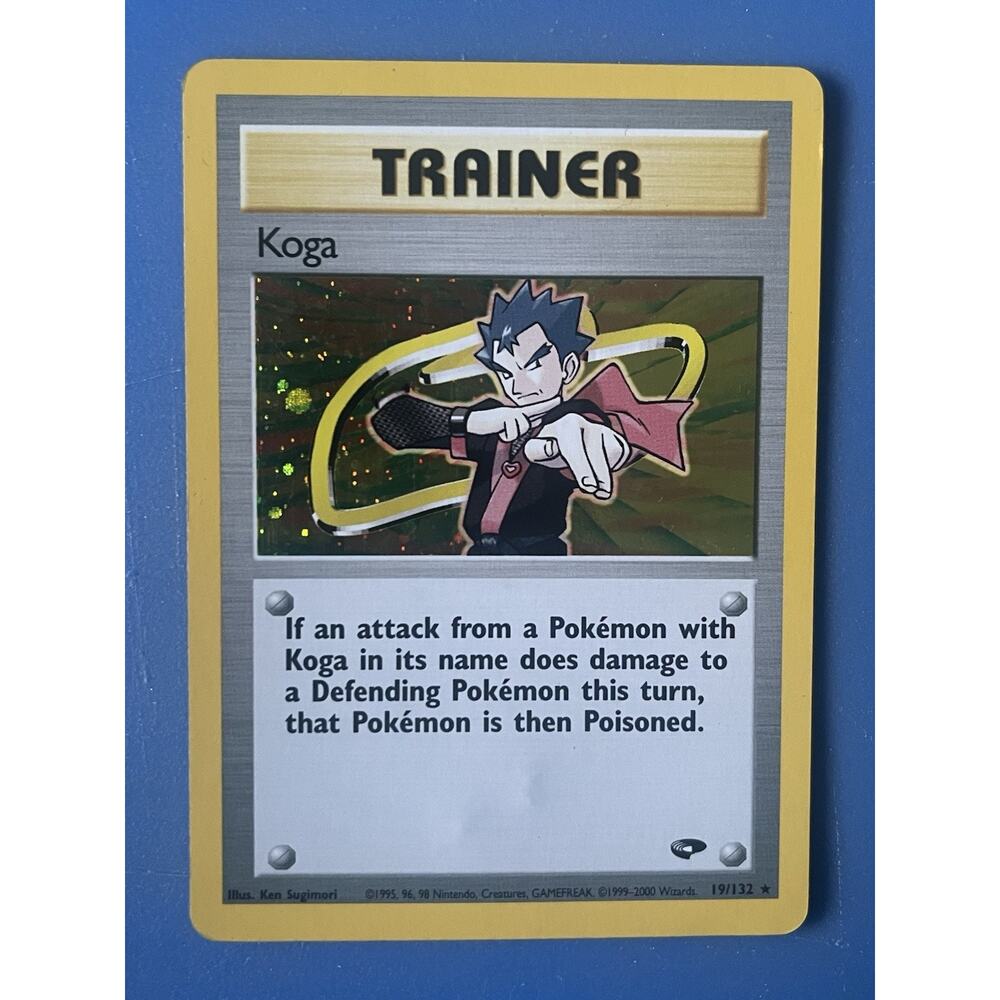 Pokemon Cards Koga 19/132 Trainer Holo Gym Challenge